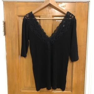 ASOS lace front ribbed shirt